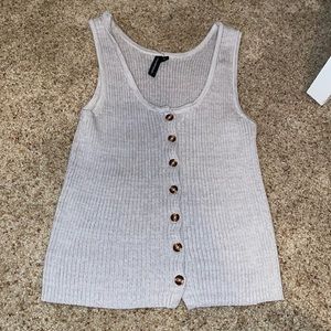 Button down cropped tank